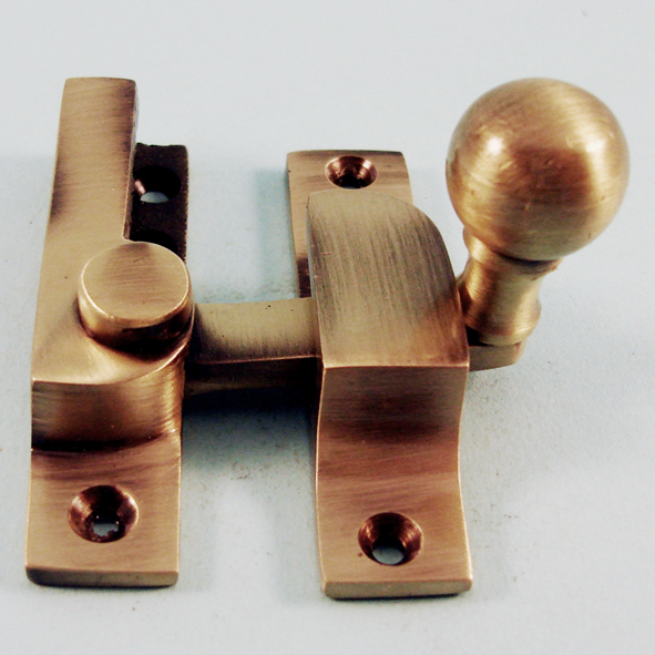 THD105N/AB • Non-Locking • Antique Brass • Narrow Straight Arm Ball Knob Sash Fastener